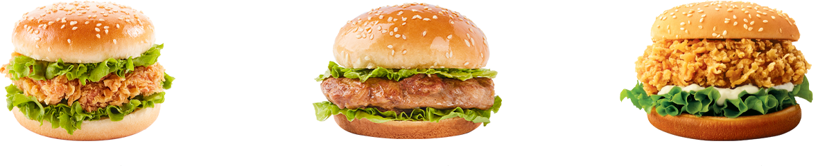 香辣鸡腿堡、板烧鸡腿堡、香辣鸡排堡