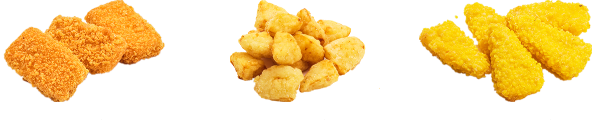 芝士鸡块、心机小薯、芝士玉米布丁