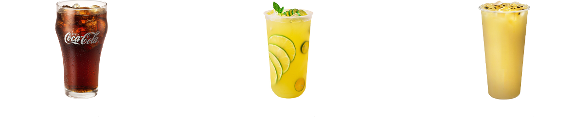 可乐、金桔柠檬茶、百香多多